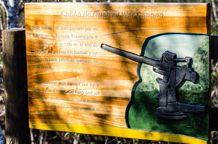 Sign at the Tijeretas War Cannon