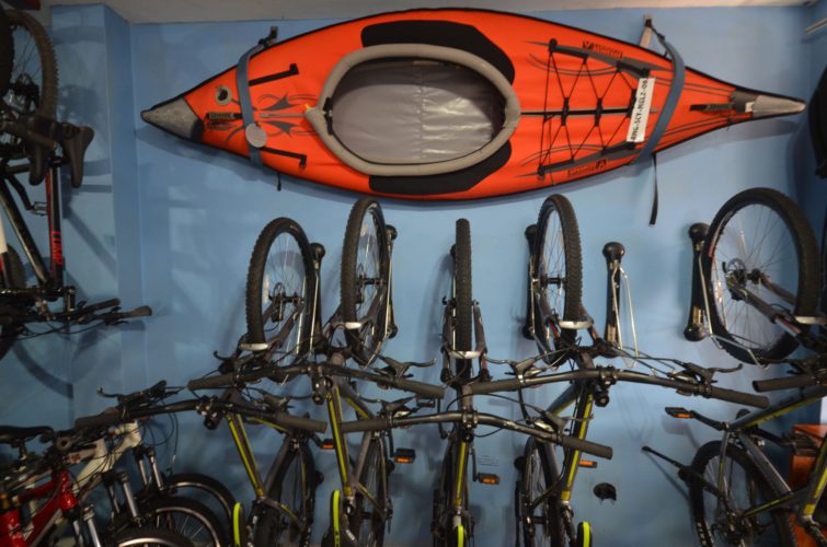 Some bikes and kayaks for rent