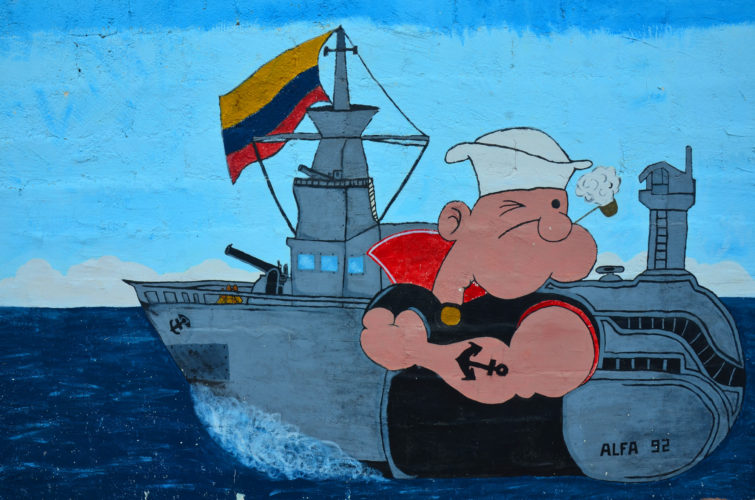 Popeye Streetart in the Galapagos